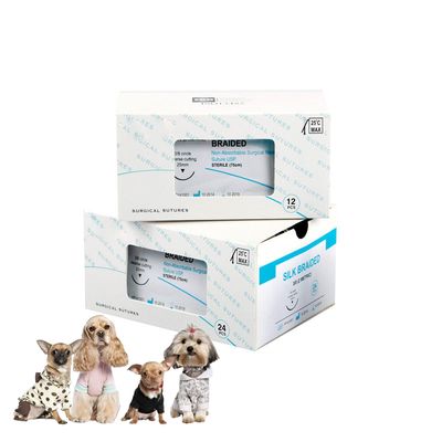 주문 수의 동물용 꼬임 실크 비흡수성 의료용 봉합사 (치과, 수의, 수술용 피부 봉합용 바늘 포함) 온라인 제품