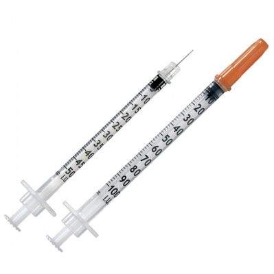 좋은 가격 1ml 용량 인슐린 주사기 고정 바늘과 정밀 의학적 주사를 위한 비생성 포장 온라인으로