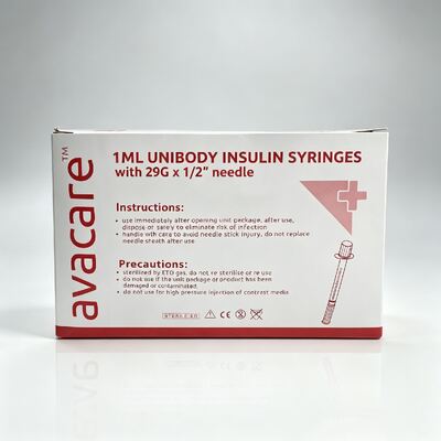 좋은 가격 AVACARE 인슐린 주사 0.5cc 1cc 일반 벽 오렌지 캡 한 번 사용 가능한 인슐린 주사 온라인